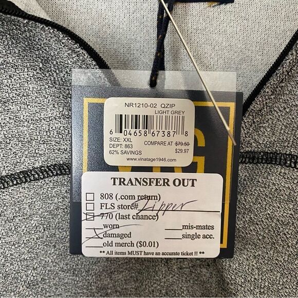 Vintage 1946 Quarter Zip Gray Casual Long Sleeve Comfy Neutral - Picture 8 of 9